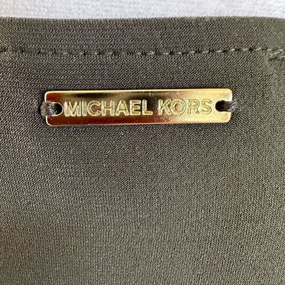 Michael Kors green, pullover top with lace shoulder accent. - Picture 4 of 6